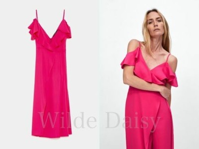 zara pleated jumpsuit with straps